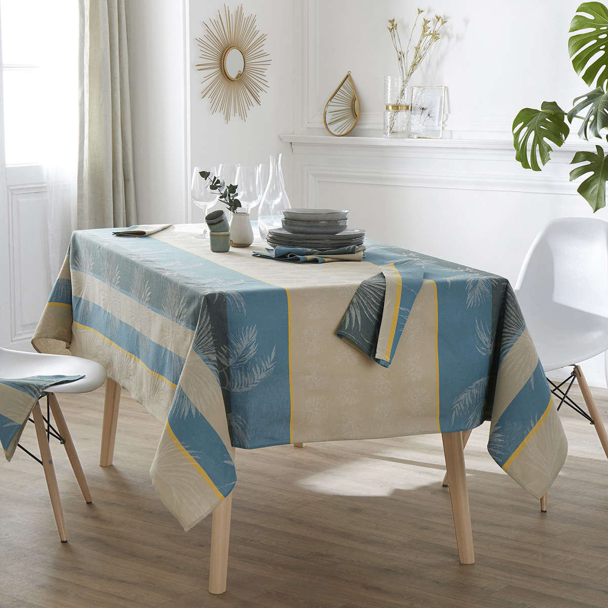Le bleu en déco : nappe