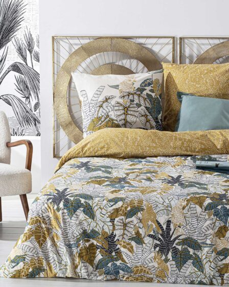 housse de couette motif végétal