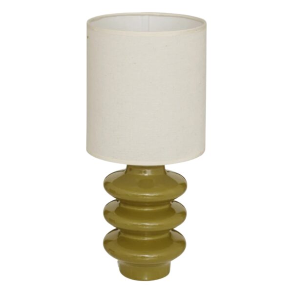 lampe à poser vintage verte en céramique tendance déco