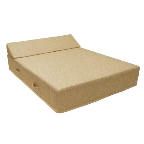 Matelas de bain de soleil déhoussable pour extérieur et intérieur 140 x 180 cm NATUREL