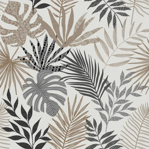 Toile cirée texturée motif feuillage pailleté sur mesure