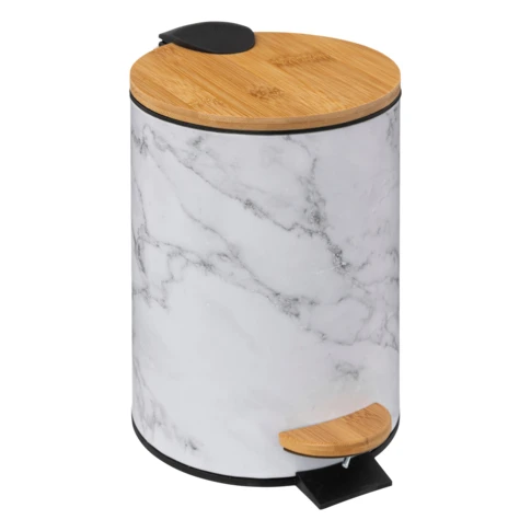 poubelle marbré blanc