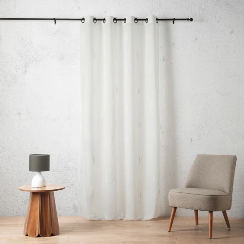 Voilage texturé motif fil coupé esprit ikat