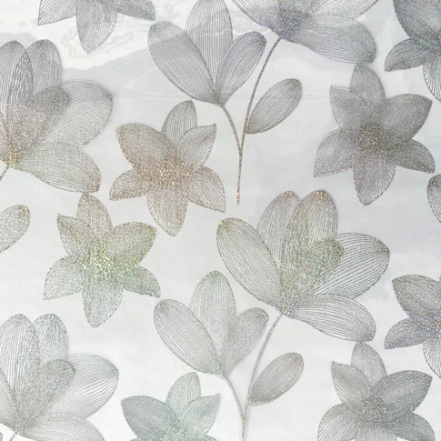 Toile cirée transparente imprimée végétal sur mesure 0,60 mm