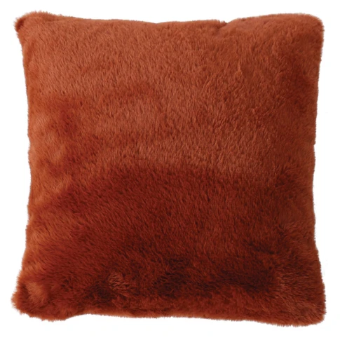 Coussin décoratif imitation fourrure toucher ultra doux