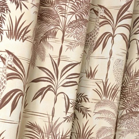 Tissu obscurcissant motif végétal et animal