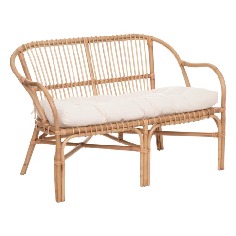 Banquette 2 places en rotin  0 cm Blanc