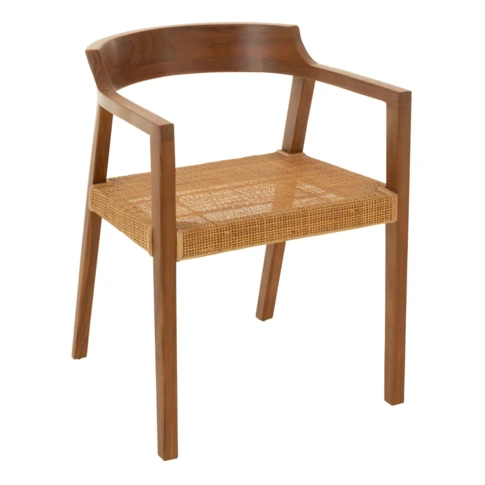 Chaise salle à manger en teck 55 x 55 cm Marron Foncé