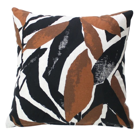 Coussin décoratif déhoussable motif graphique 40 x 40 cm Noir