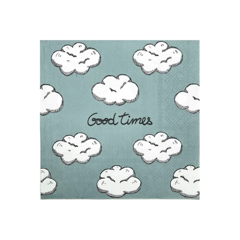 Serviette papier nuages x20 33 x 33 cm Bleu