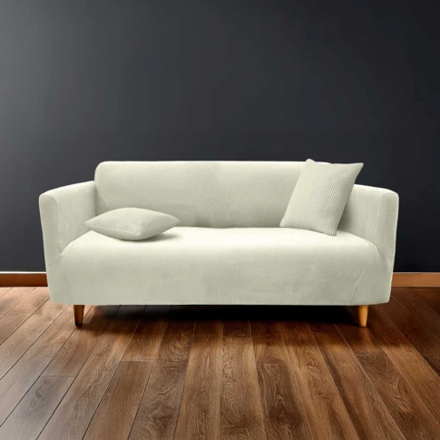 Housse de canapé extensible gaufrée pour canapé 3 places 0 cm BLANC