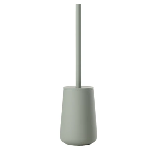 Brosse pour toilette en grès et acier 10 x 10 x 37 cm Vert