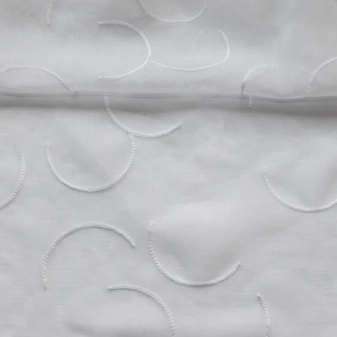 Tissu voile brodé à motifs demi-cercles