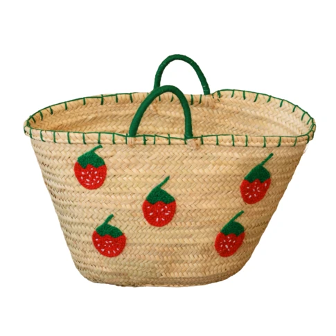 Panier Fraises brodées
