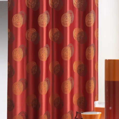 Rideau Ameublement Jacquard 'Ronds Superposés' Bordeaux