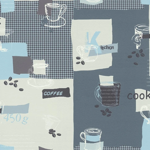 Papier peint "Cuisine moderne" col bleu