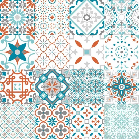 Sous Nappe Imprimée patchwork géométrique