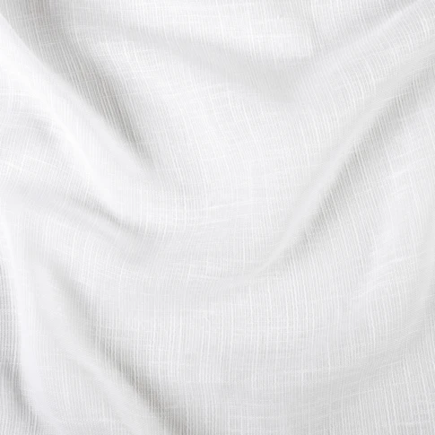 Tissu voile poly-lin à relief flammé 300 cm Blanc