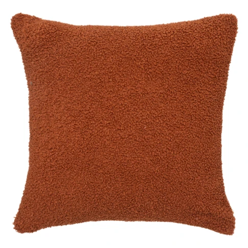 coussin effet chenille terracotta