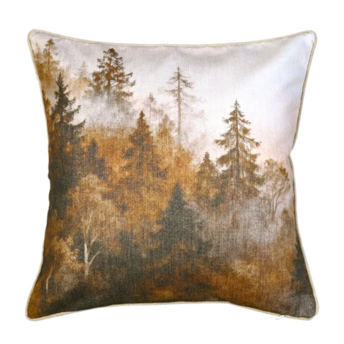 Dubbelzijdig kussen met aquarelprint bos