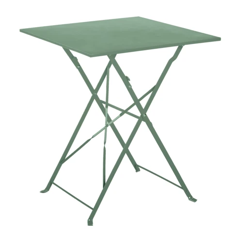 Table carrée de jardin pliante en acier 60 x 60 cm Vert clair