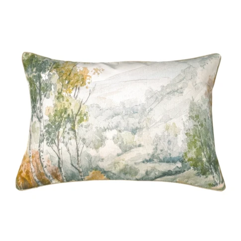 Sierkussen met aquarel bosmotief