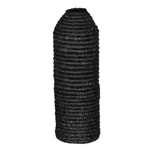 Cache bouteille en paille  10 x 30 cm Noir