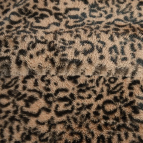 Tissu fausse fourrure léopard
