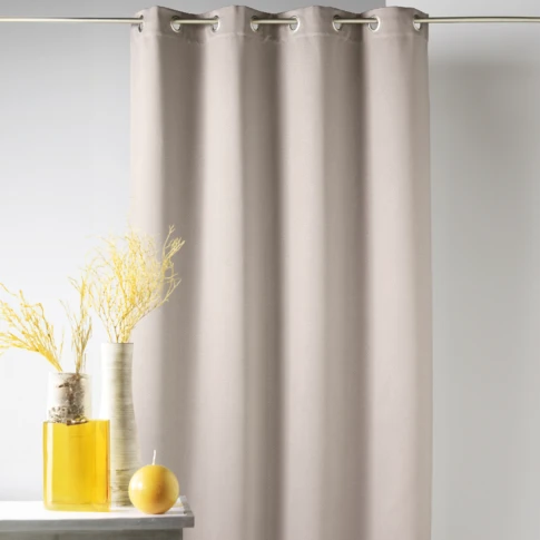 Rideau occultant frappé ronds 80% "Occultant" taupe