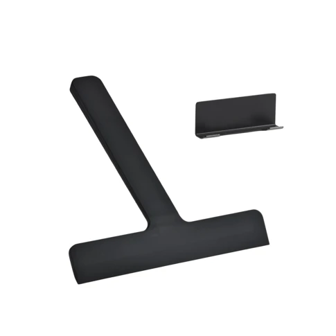 Raclette de douche avec support 22 x 24 cm Noir