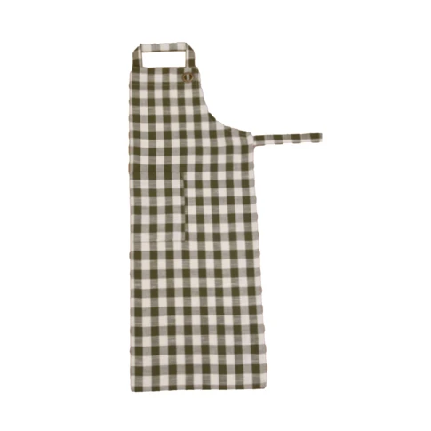 Tablier de cuisine vichy 65 x 87 cm Kaki
