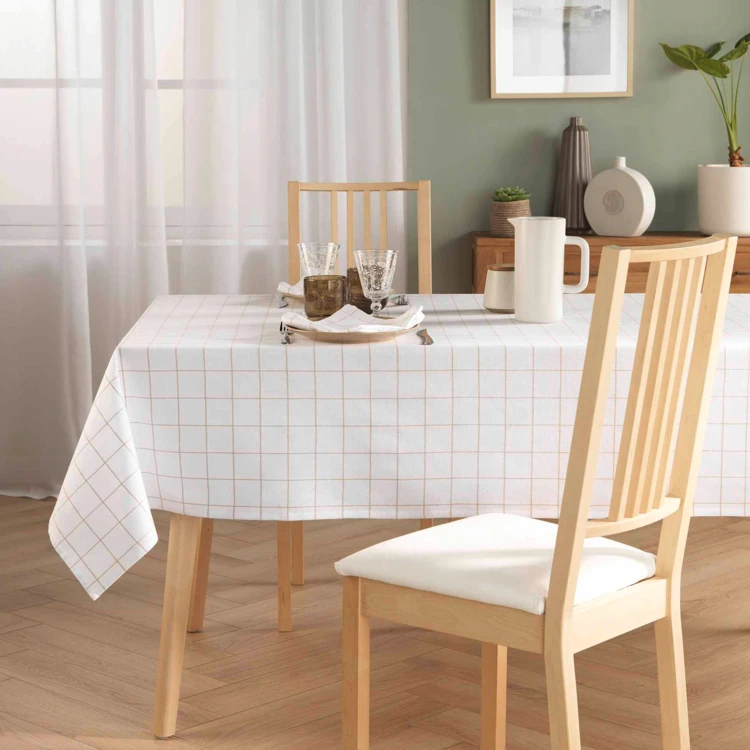 Nappe rectangle à carreaux en polycoton