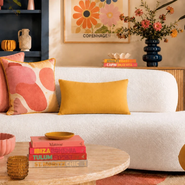 Coussin non déhoussable en coton uni