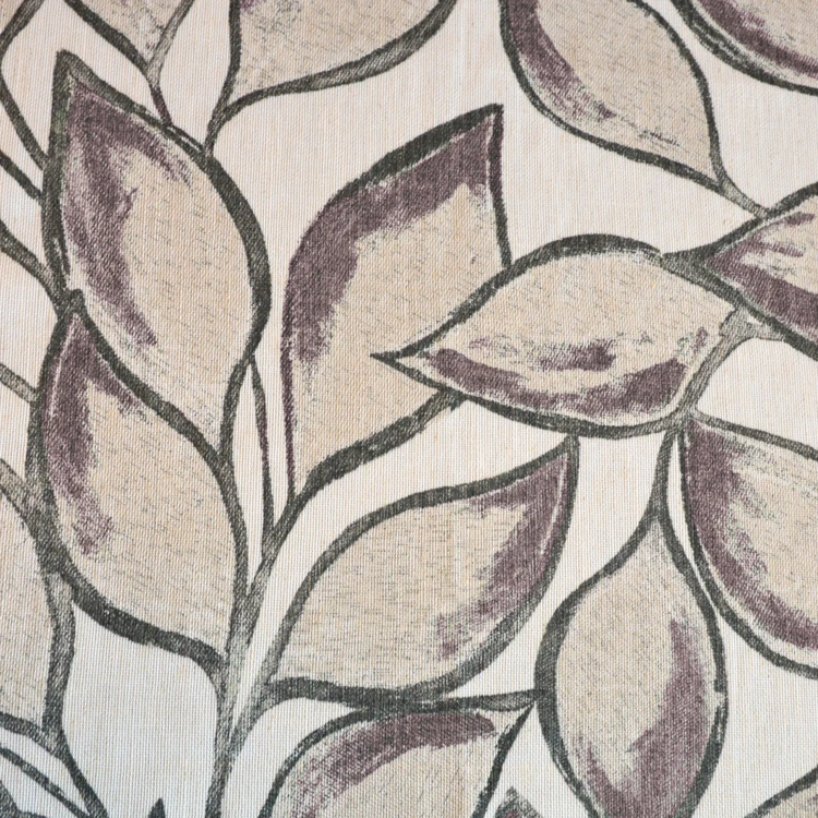 Rideau poly-lin imprimé feuilles aquarelle