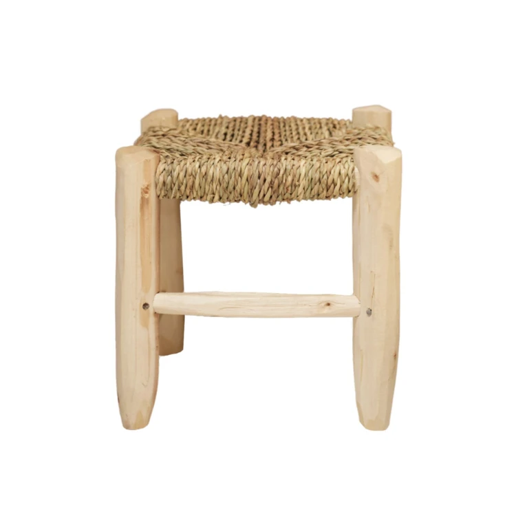Taburete marroquí de madera de laurel