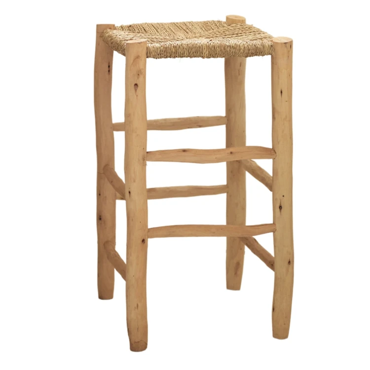 Barkruk van hout en doum