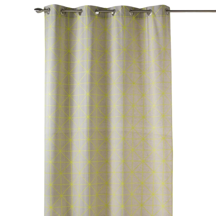 Cortina de tecido de algodão com estampados gráficos