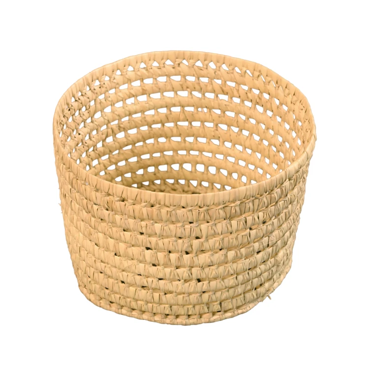 Panier de rangement rond feuilles de palmier