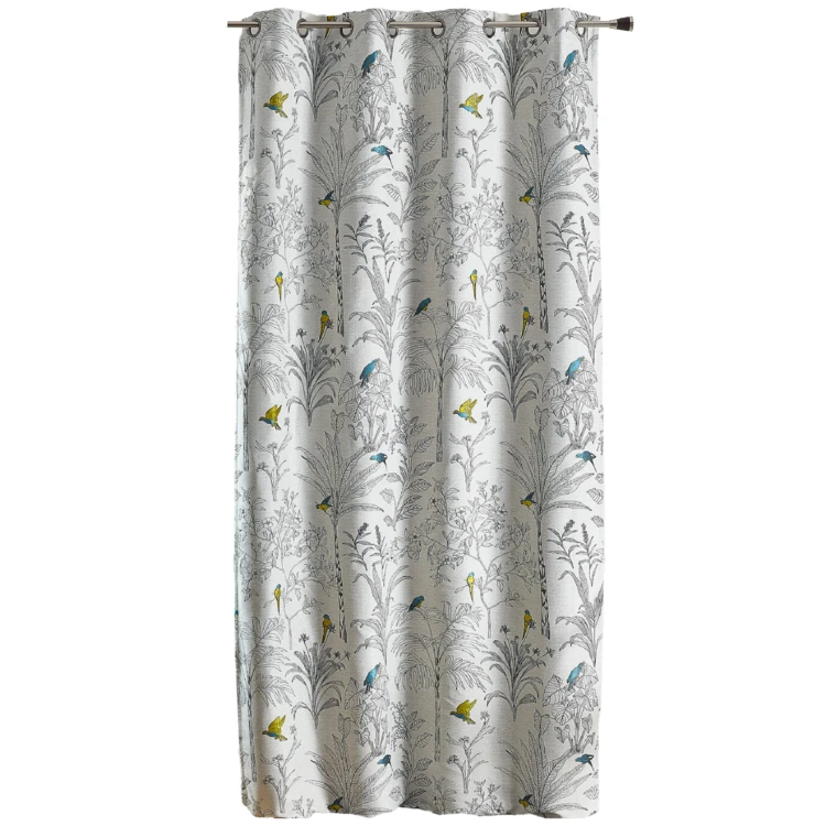 Tende Jacquard con stampa floreale e pappagalli