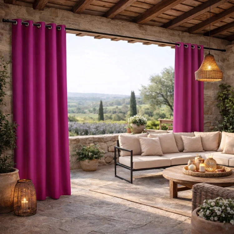 Rideau extérieur coloré imperméable résistant aux UV