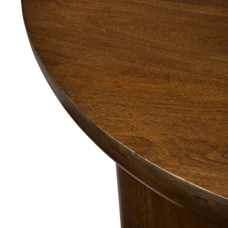 Table basse ronde en bois massif pieds cylindriques