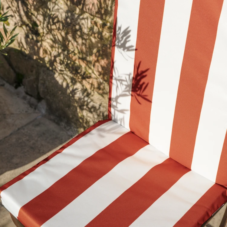 Coussin de fauteuil assise et dossier imperméable  à rayures ARCACHON
