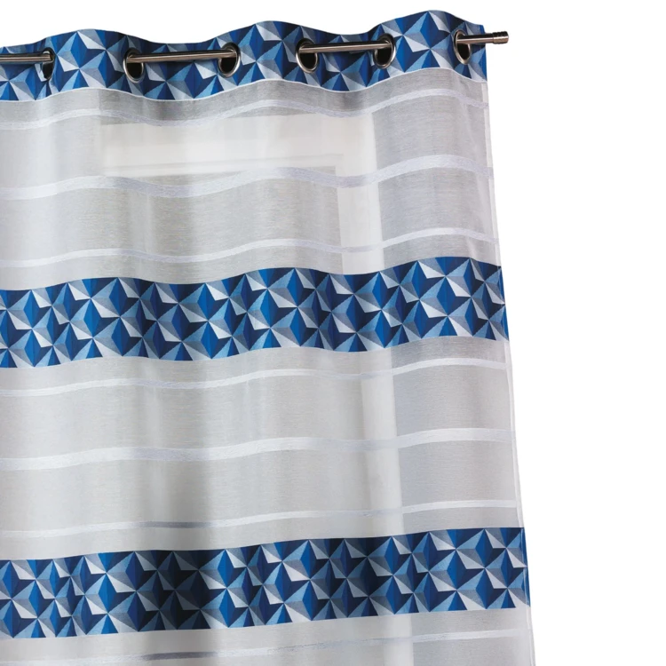 Voilage jacquard motifs bleus