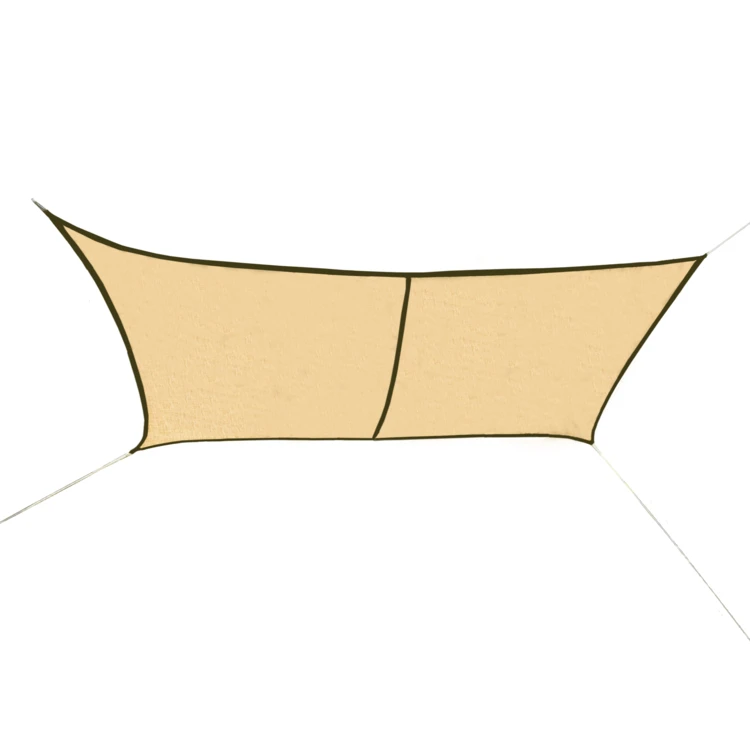 Vela de sombra rectangular de yute