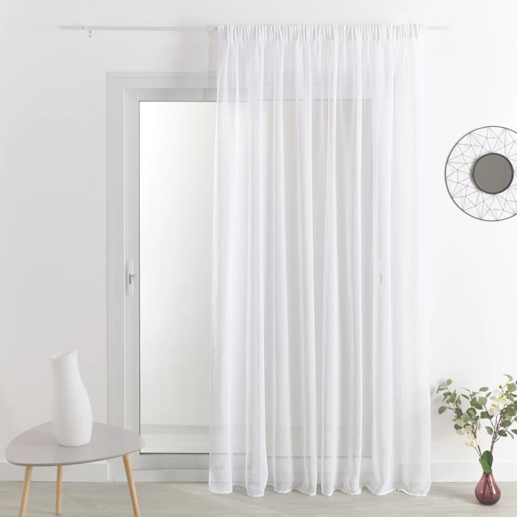 Cortinas ignífugas M1 efecto lino con fruncidos