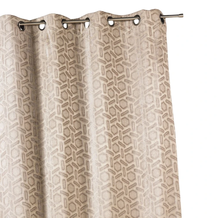 Cortina opaca de jacquard con estampado geométrico