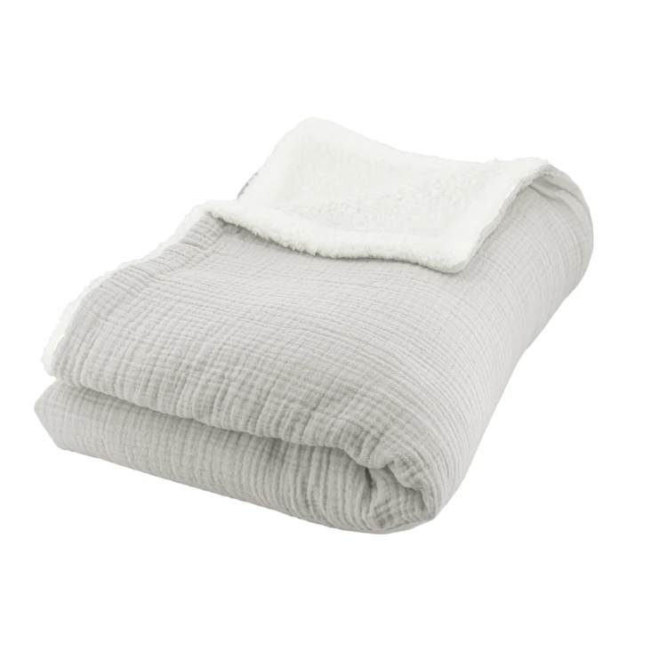 Plaid sherpa et gaze de coton
