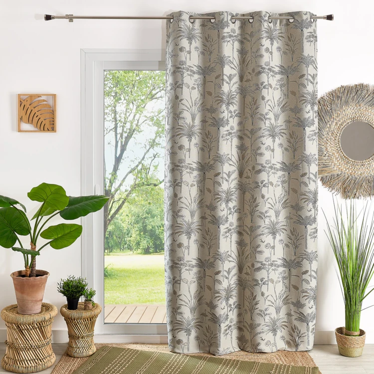 Exotischer Jacquard-Vorhang mit Palmenmotiv