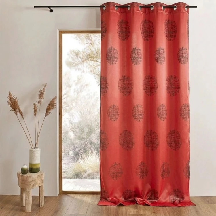 Jacquard-Vorhang mit melierten Rundmustern