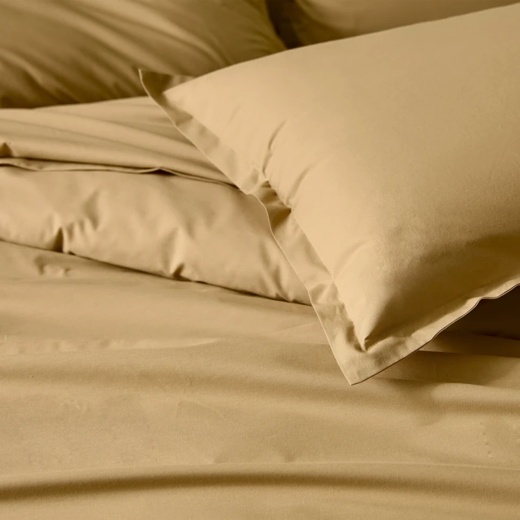 Drap plat piqué uni en percale de coton